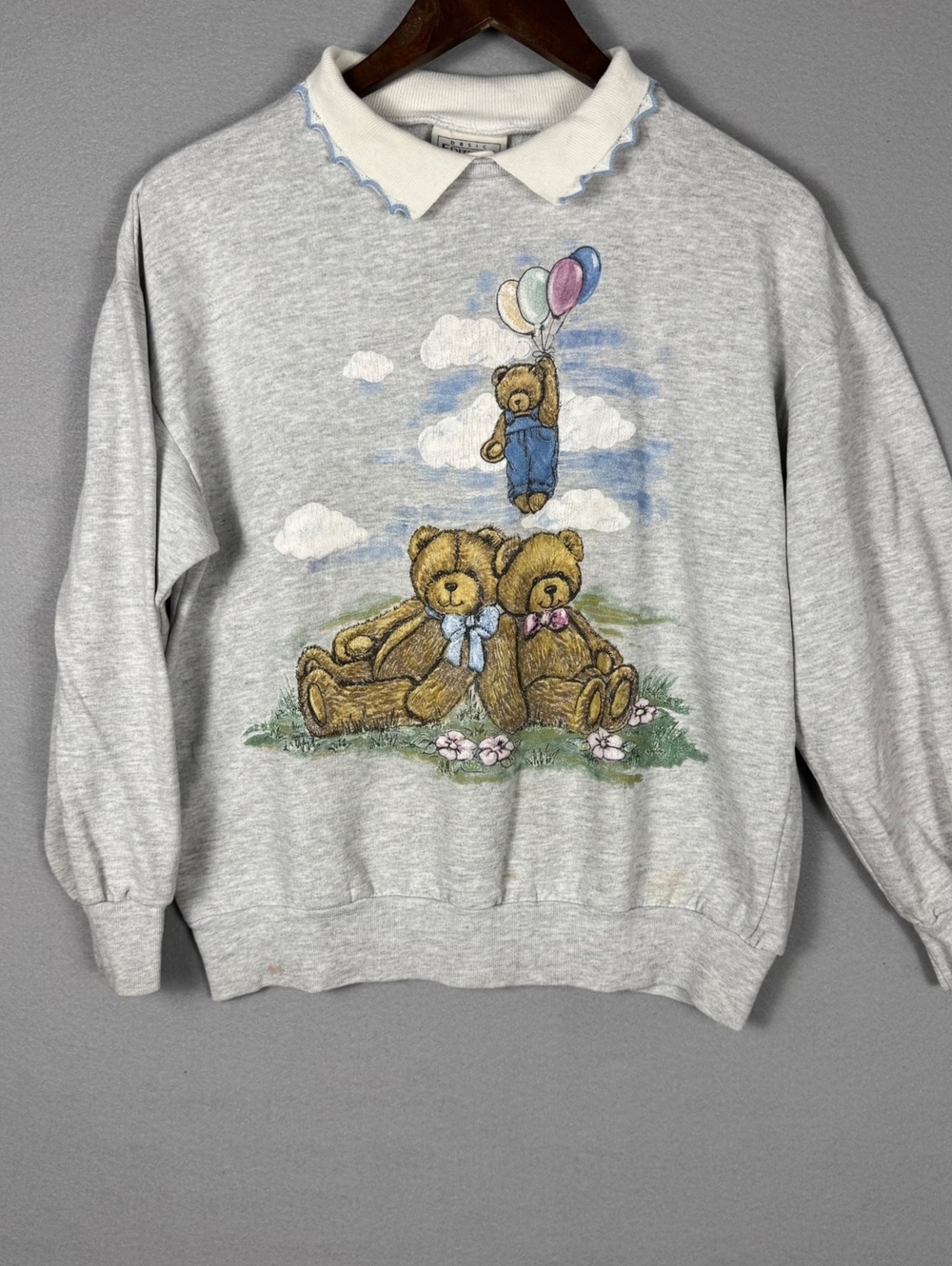 Vintage 90s Basic Editions Teddy Bear Sweatshirt Women's S